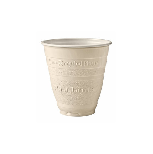 Bicchieri Hybrid Avorio con Plastica Riciclata 165 cc - Scatola da 3000 pz
